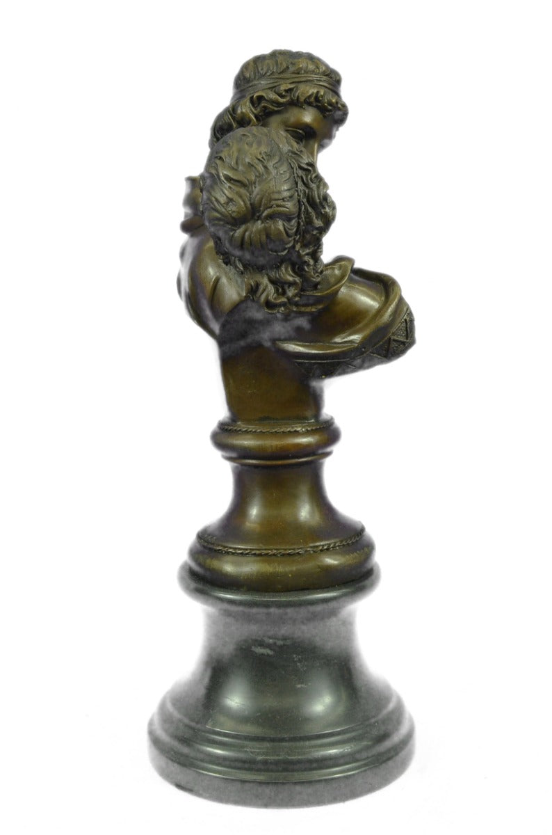 Romantic First Kiss Anniversary Bronze Sculpture Marble Base Statue Figure Decor