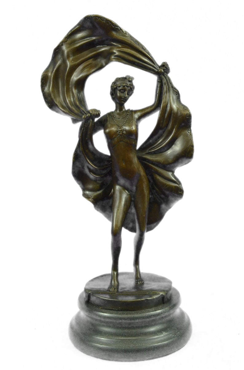 Art Deco Windy Day by Bergman Nam Greb Exotic Detail Bronze Sculpture Sale Decor