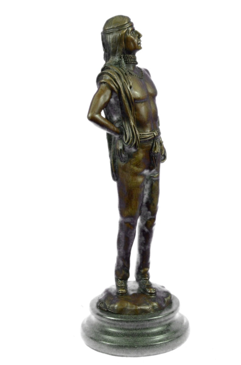 Bronze Marble Sculpture Statue Native American Indian Royal Family Lost Wax