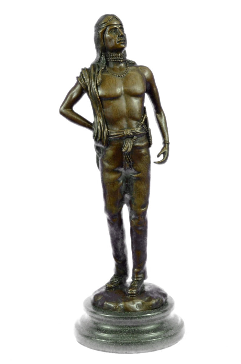 Bronze Marble Sculpture Statue Native American Indian Royal Family Lost Wax