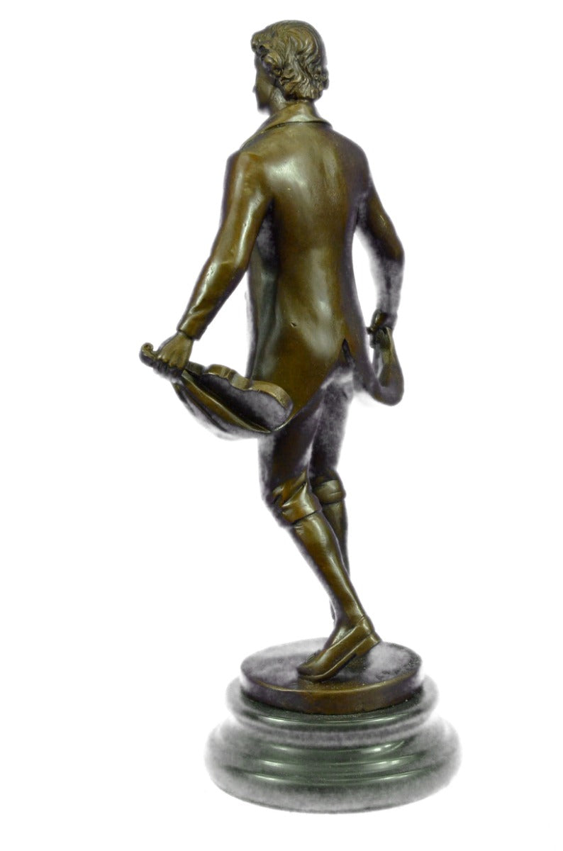 Bronze Sculpture Hot Cast Ludwig Beethoven Violin Player Composer Musician Decor