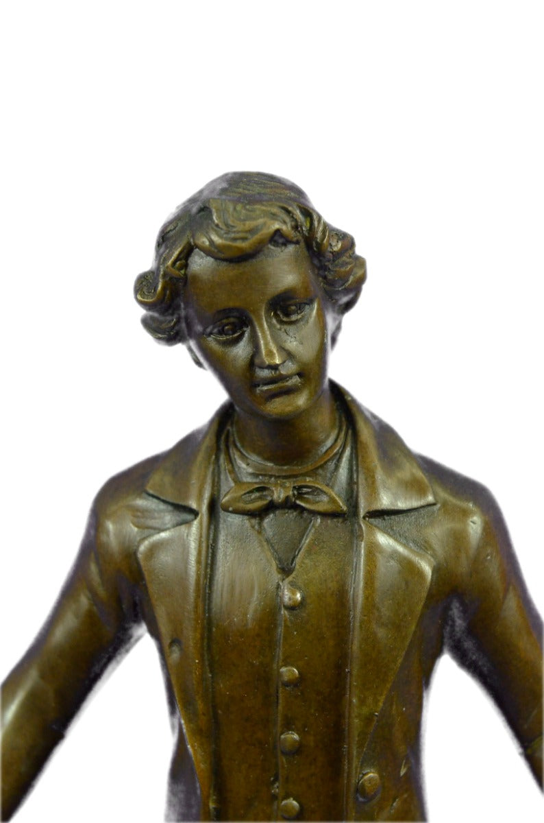 Bronze Sculpture Hot Cast Ludwig Beethoven Violin Player Composer Musician Decor