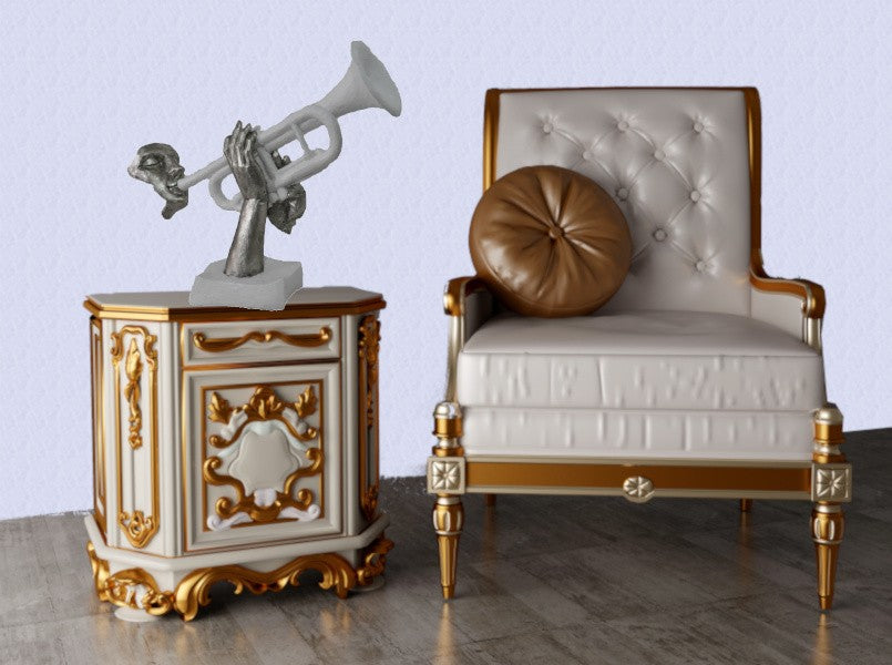 Trumpet Player Statue Jazz Band Sculpture Musician Figure HOME DECOR Sale