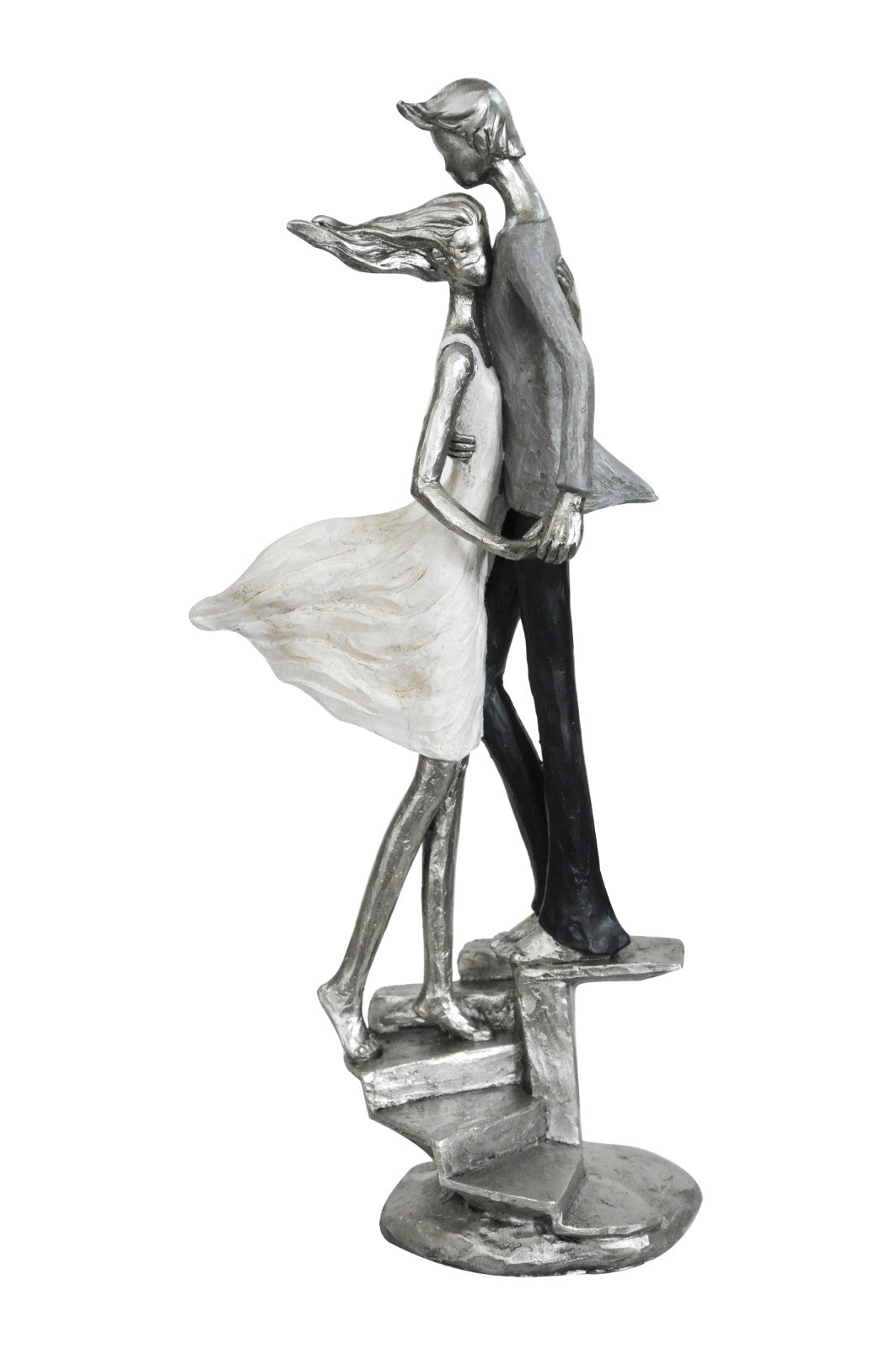 14.5" Romantic Couple Kiss Dancer Dancing Statue Sculpture Vittoria Made in Europe