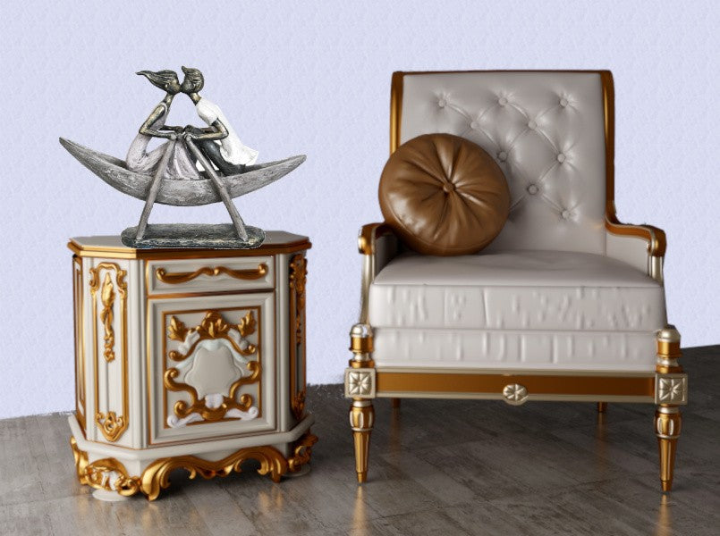 A KISS FOREVER BRIDE AND GROOM COUPLE COLD CAST BRONZE EFFECT SCULPTURE STATUE FIGURINE