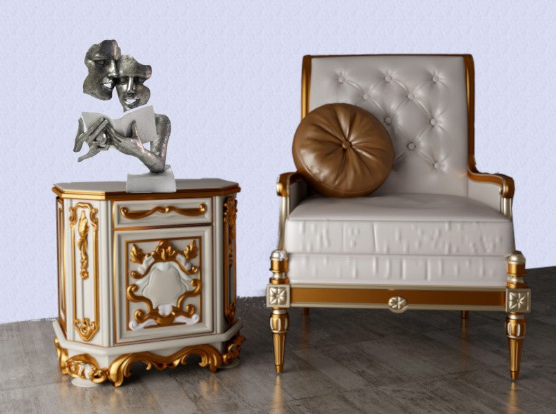 Ultra Modern Abstract Dali Style Couple with Book Bronze Effect Sculpture