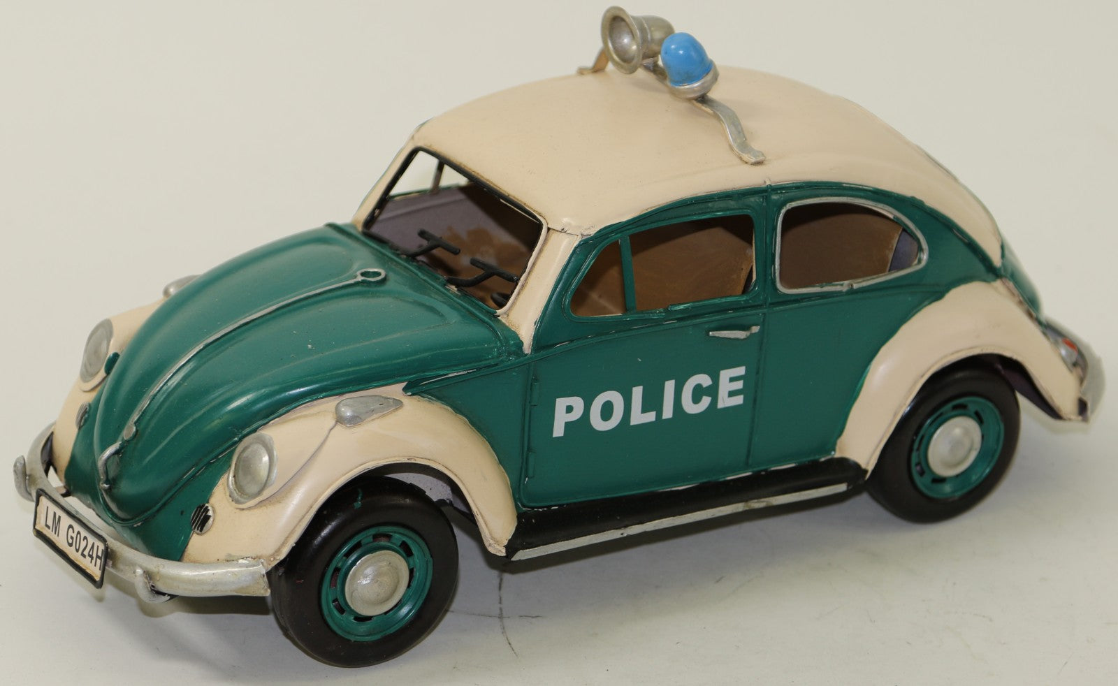 13" European 1967 Volkswagen Classical Beetle Police Car 1:12 Diecast Model Toy