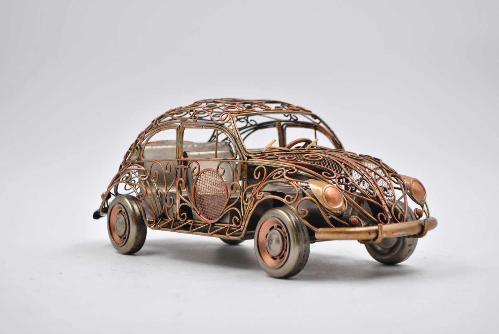 Antique Industrial style hand-made iron art automobile model Gold sightseeing