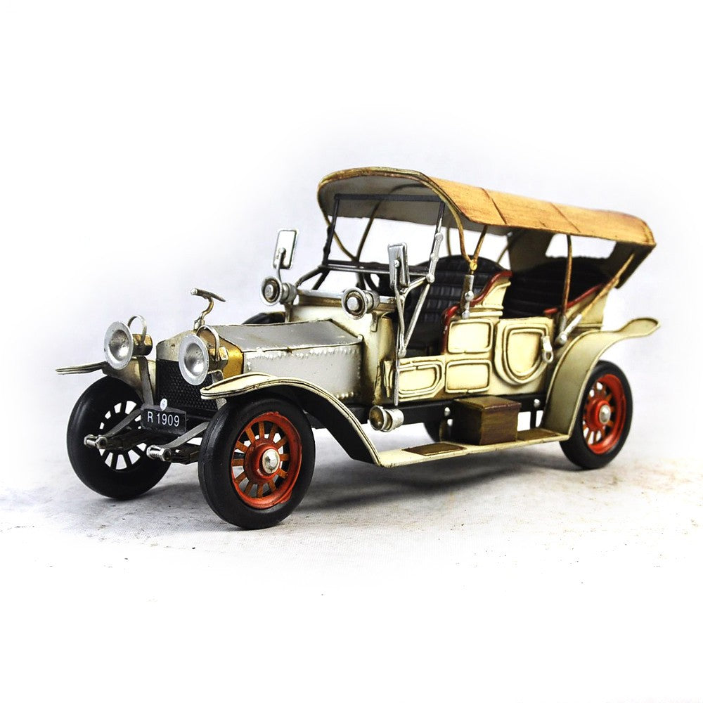 Handmade Model Rolls-Royce Vintage Antique 1920 classic Car Iron White 1:12 Gift