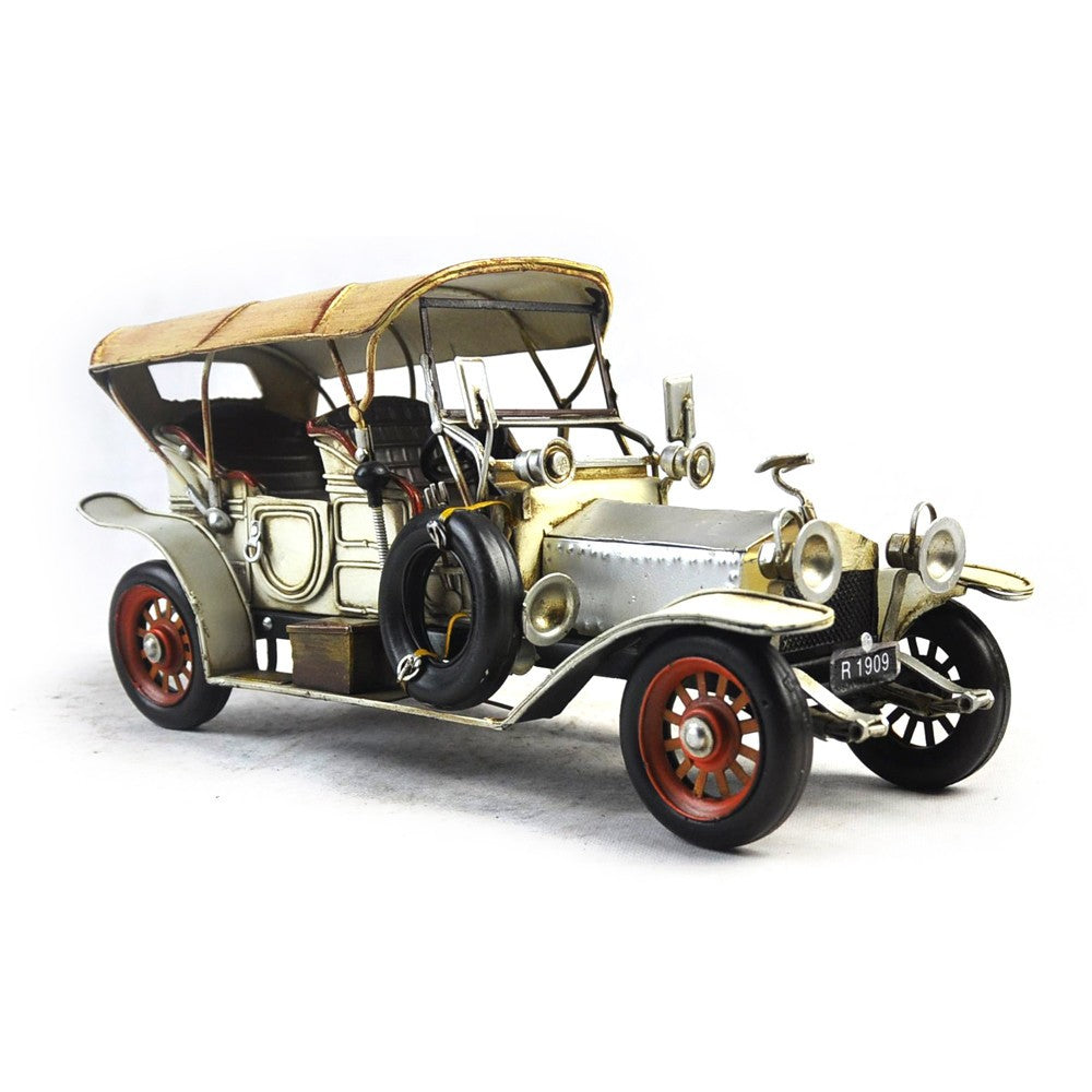 Handmade Model Rolls-Royce Vintage Antique 1920 classic Car Iron White 1:12 Gift