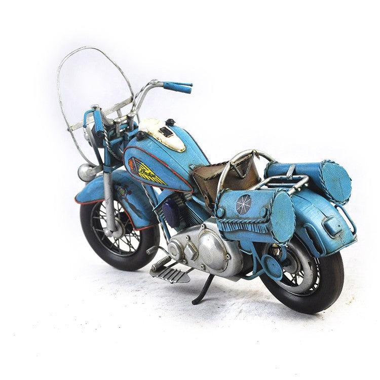 1956 Indian Motorcycle Antique Handmade Sculpture – Rustic Iron Vintage Decor for Sale