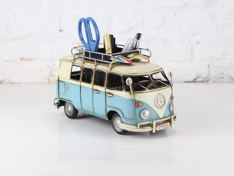 NICE EUROPEAN FINERY TIN PLATE RETRO-VINTAGE VW VOLKSWAGEN KOMBI VAN 1/18 SCALE 11" LONG