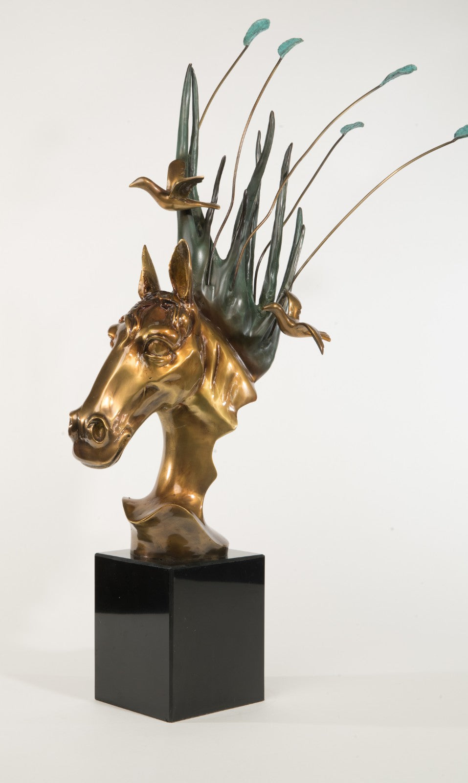 Collector Edition Home Office Decoration Show piece Horses Bust Bronze Sculpture