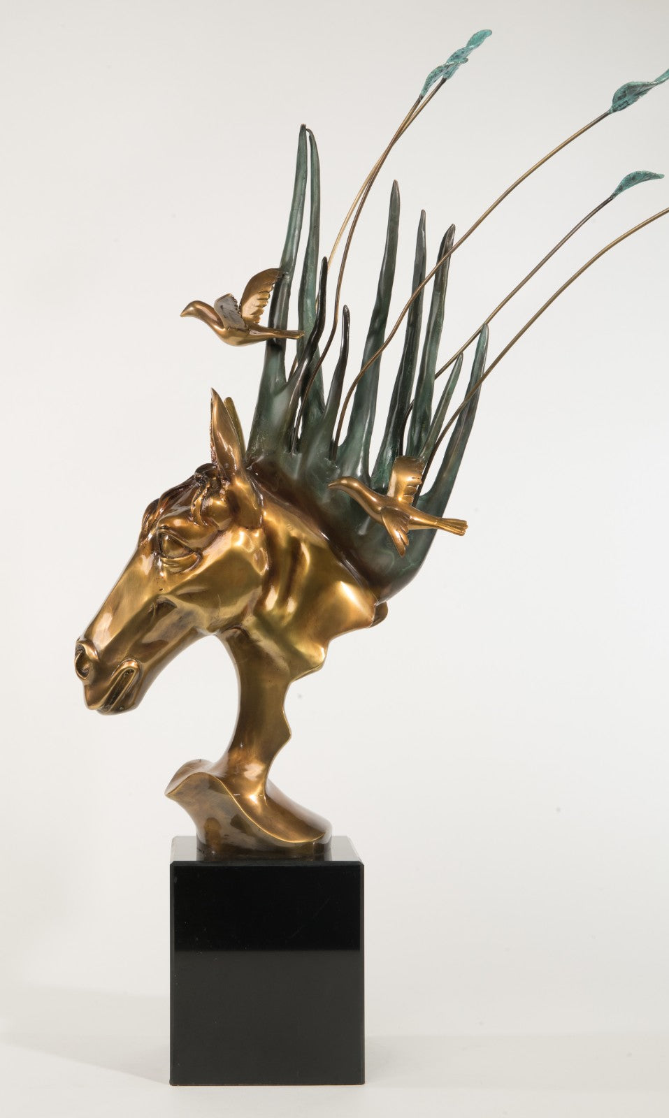 Collector Edition Home Office Decoration Show piece Horses Bust Bronze Sculpture