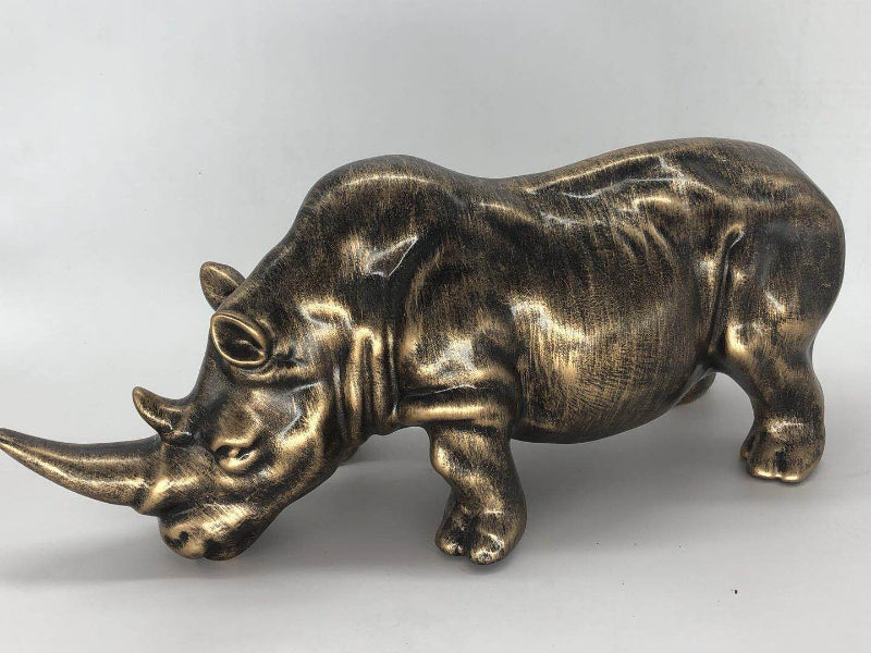 Handcrafted Bronze Effect sculpture SALE Rhino African White Rhinoceros Gift Sale