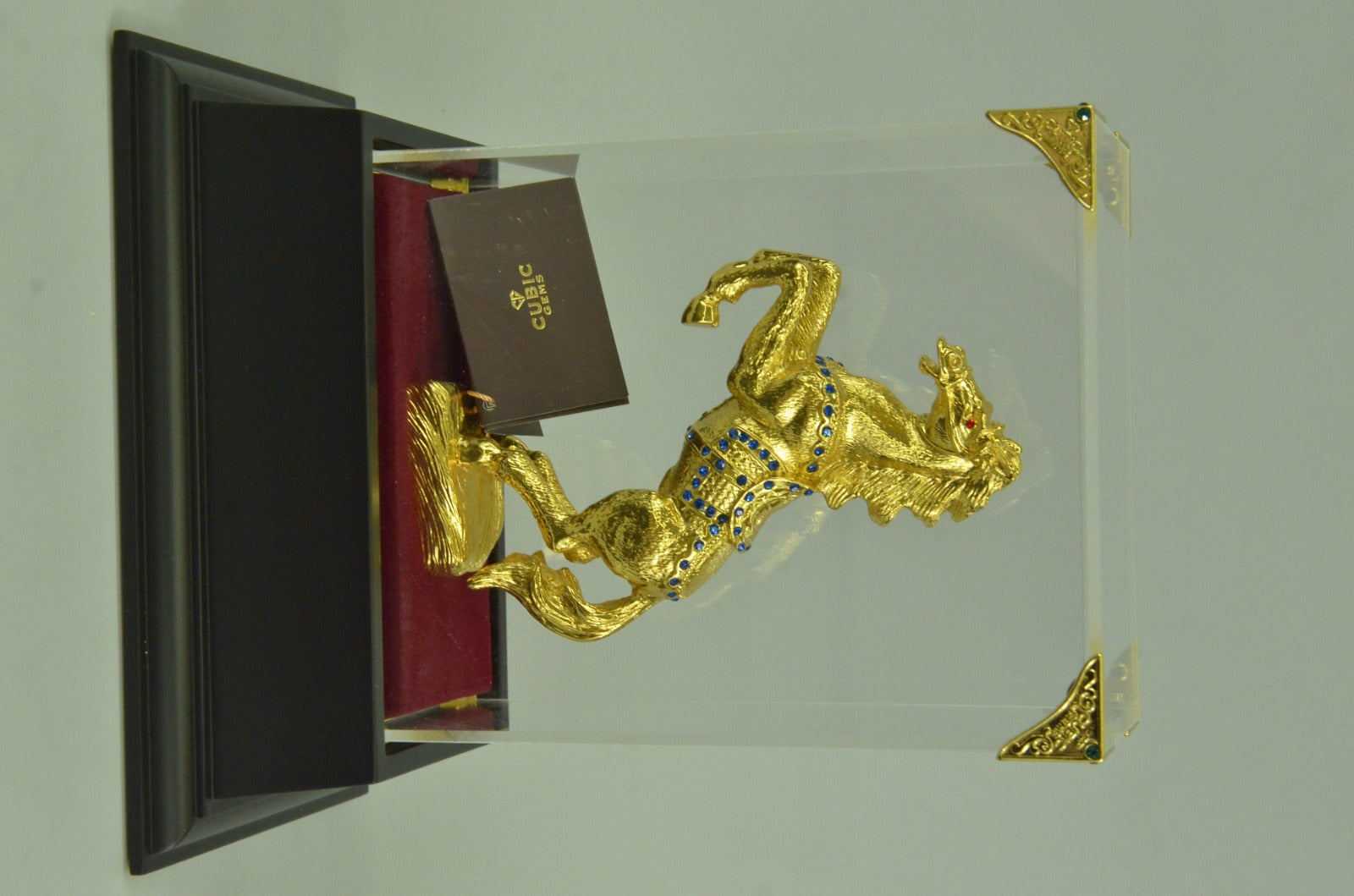 Hand Made Wild Horse Trophy Award 24K Gold Bronze Figurine Figure