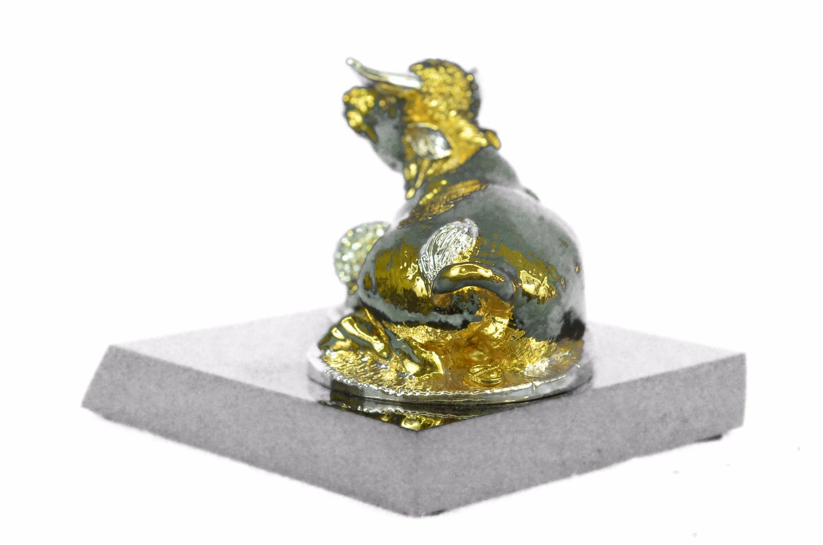24k Gold Ox Bronze Sculpture Home Office Decor Birthday Gift Statue Original
