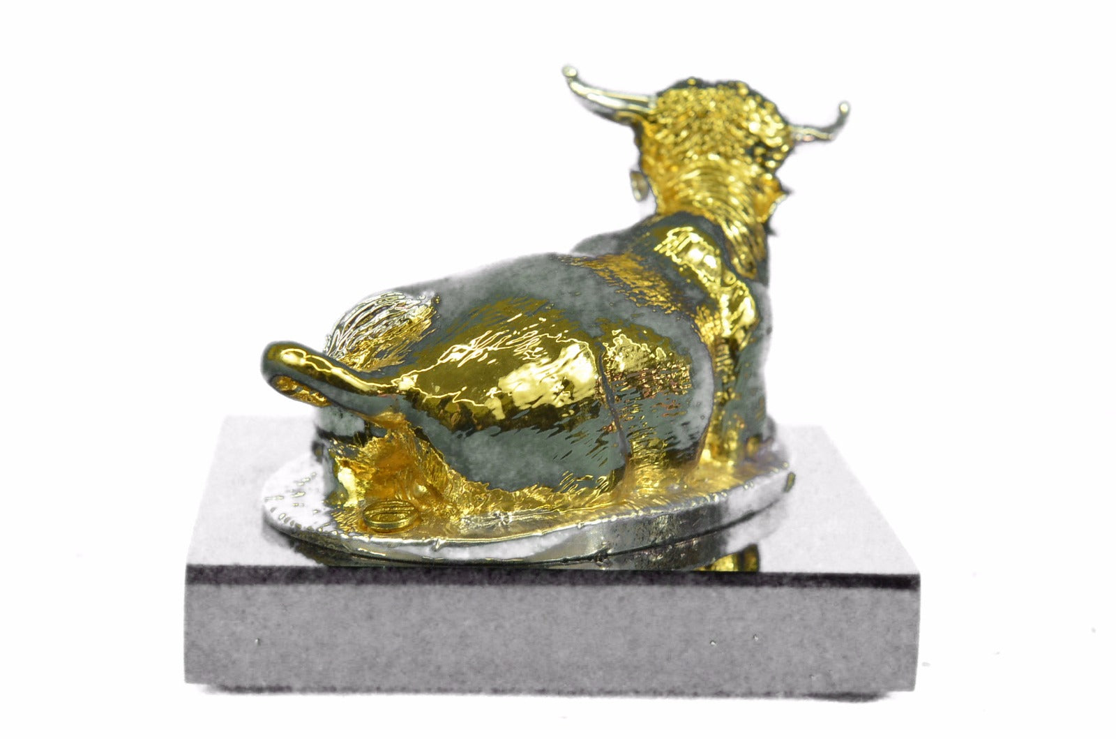 24k Gold Ox Bronze Sculpture Home Office Decor Birthday Gift Statue Original