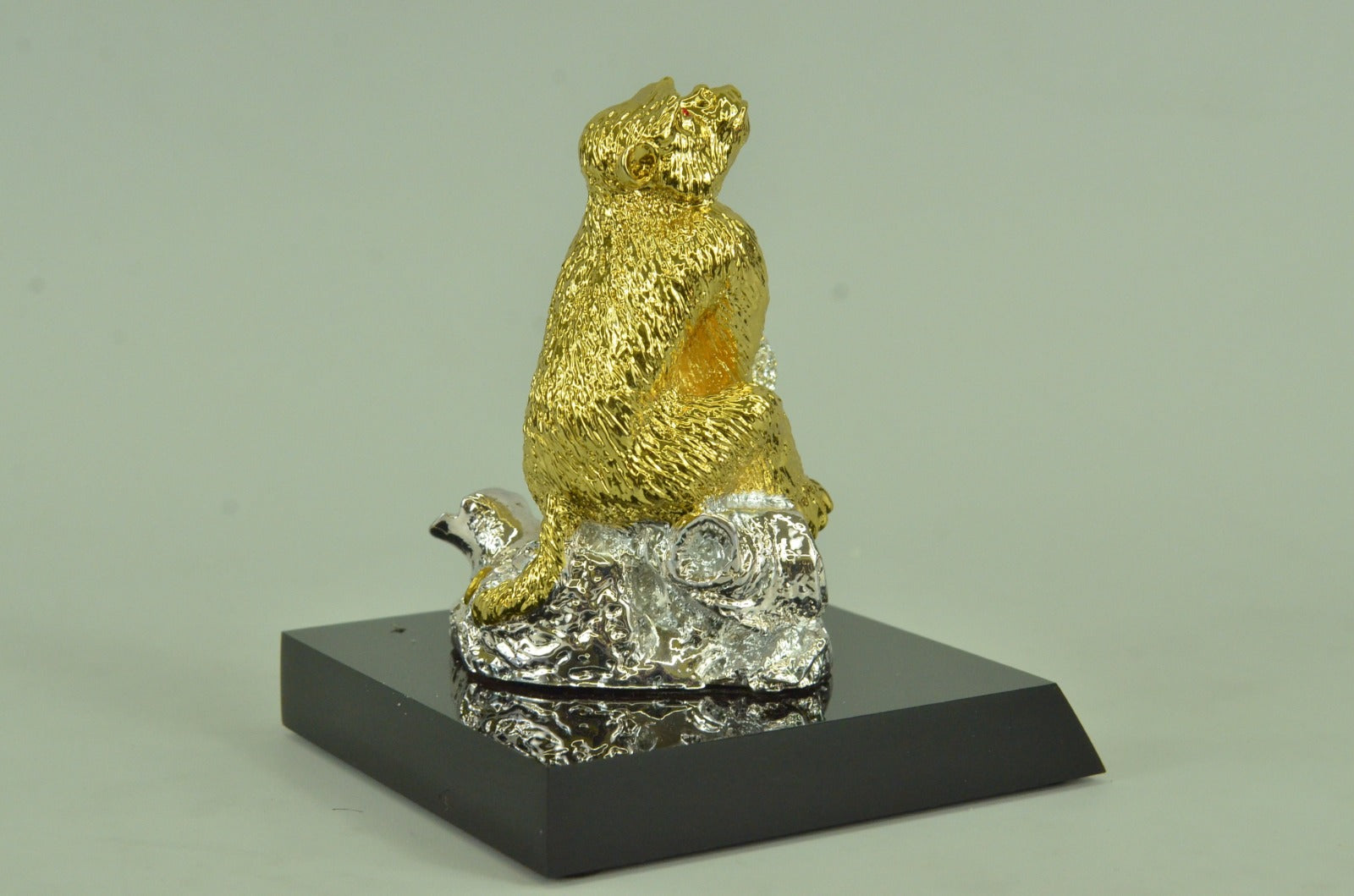 Handcrafted Chinese Zodiac Monkey with Swarovski Crystal Bronze 24K Gold Statue