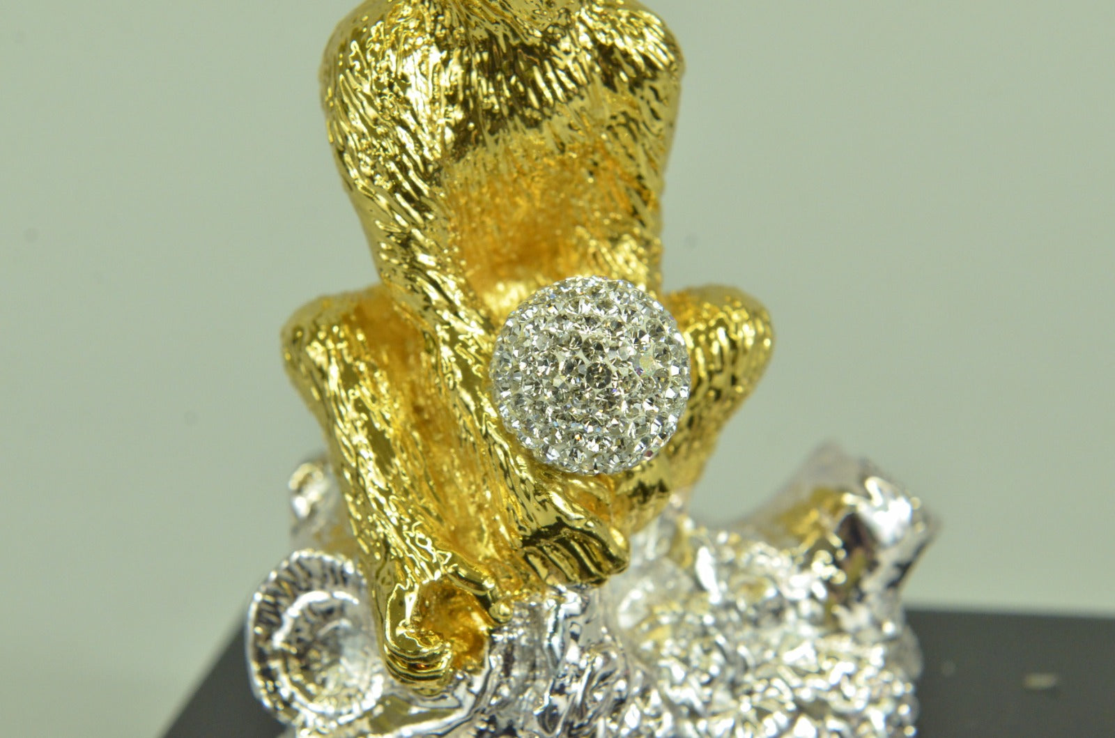 Handcrafted Chinese Zodiac Monkey with Swarovski Crystal Bronze 24K Gold Statue