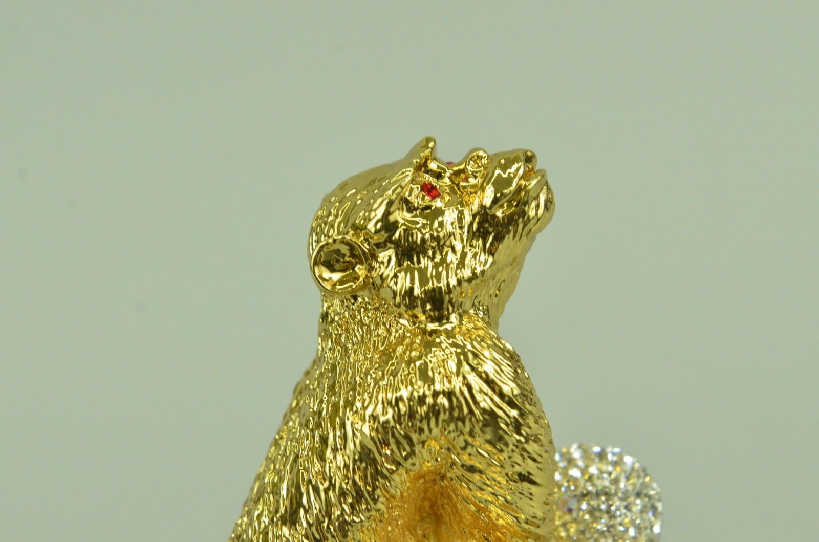 Handcrafted Chinese Zodiac Monkey with Swarovski Crystal Bronze 24K Gold Statue