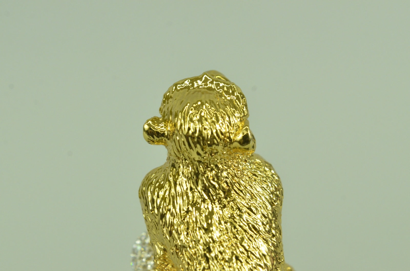 Handcrafted Chinese Zodiac Monkey with Swarovski Crystal Bronze 24K Gold Statue