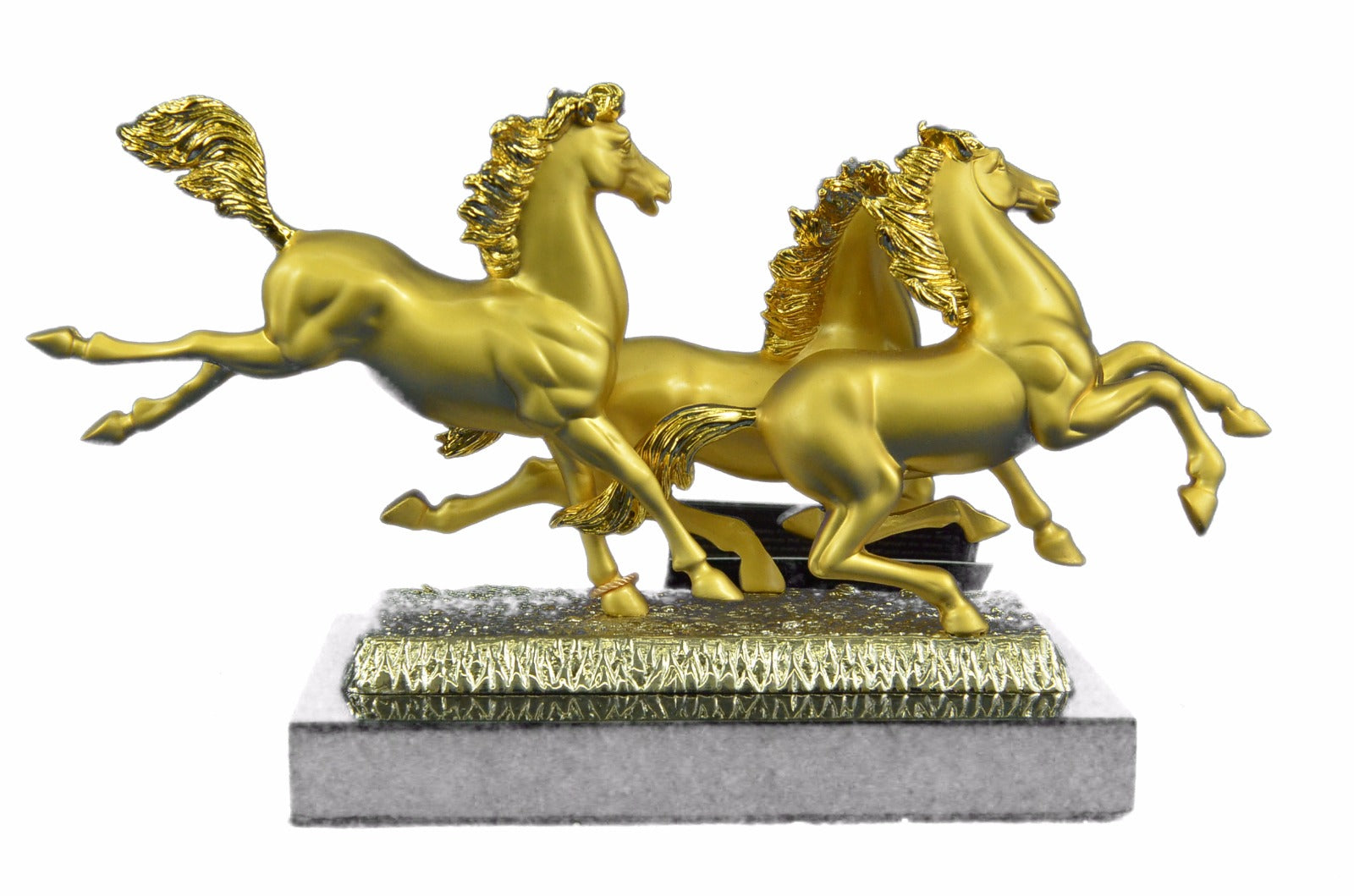 24K Gold Hot Cast Horses Classic Masterpiece Collectible Artwork Bronze Figurine