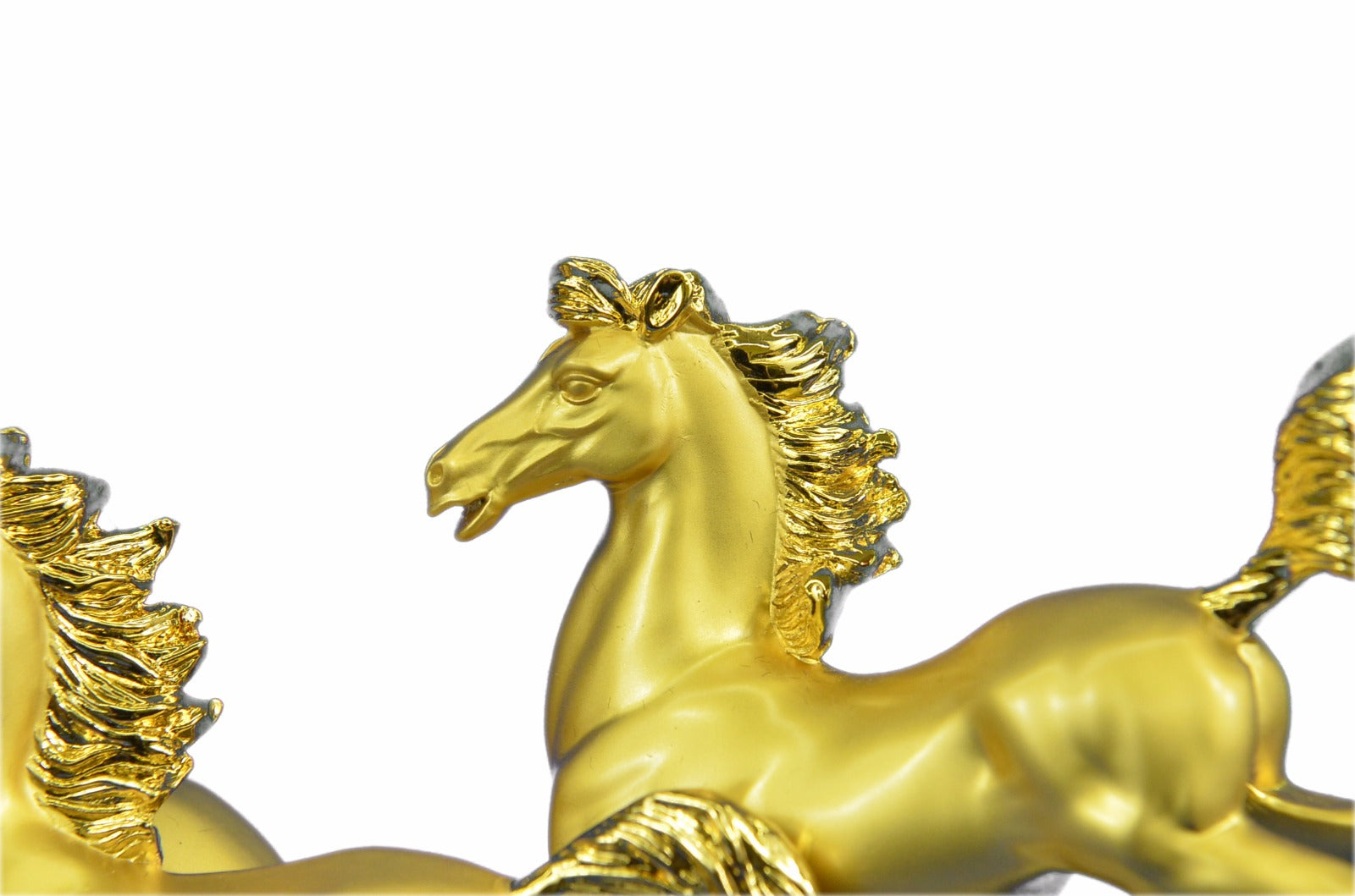 24K Gold Hot Cast Horses Classic Masterpiece Collectible Artwork Bronze Figurine