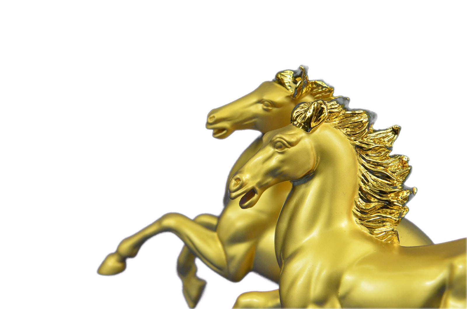 24K Gold Hot Cast Horses Classic Masterpiece Collectible Artwork Bronze Figurine