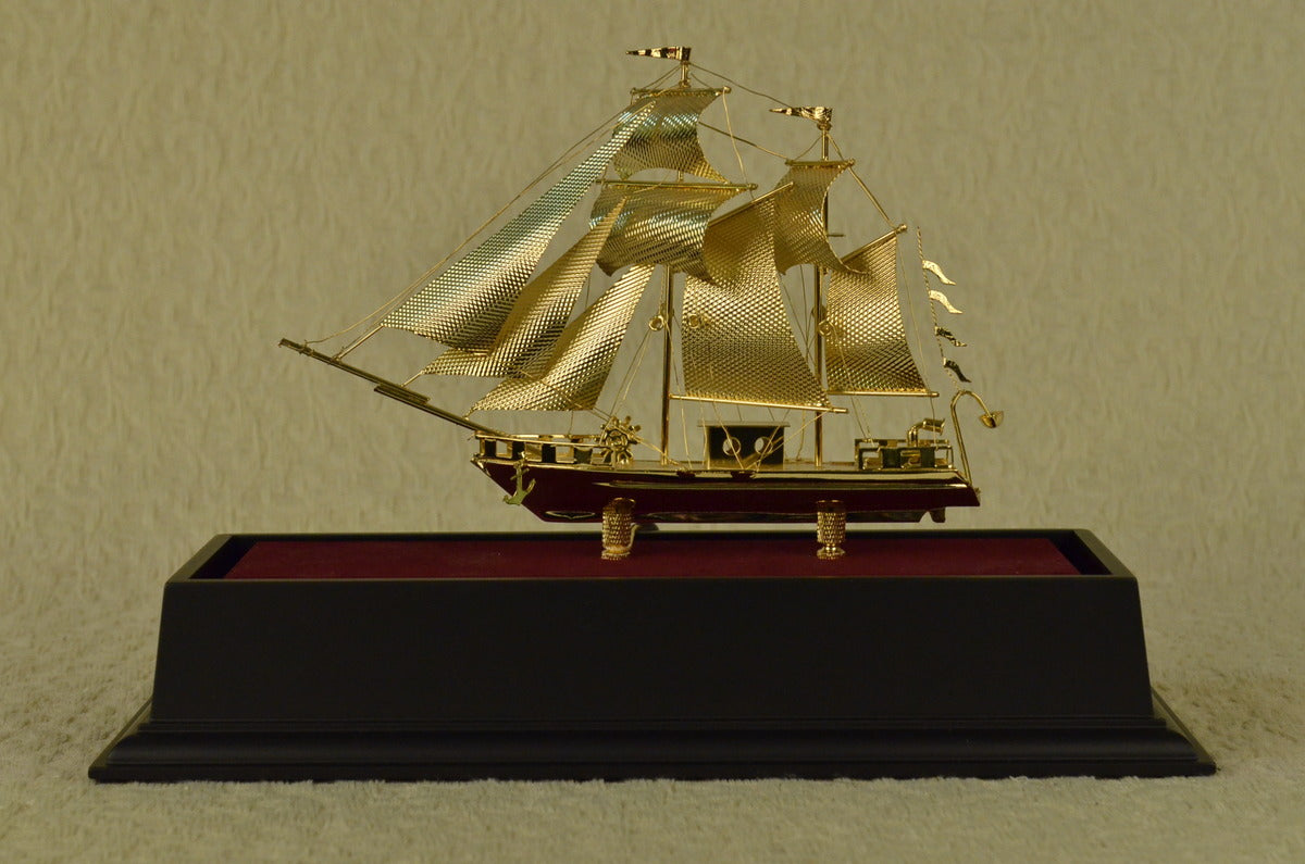 CLEARANCE SALE 24K Gold Pirate Sailing Collector Edition Bronze Figurine