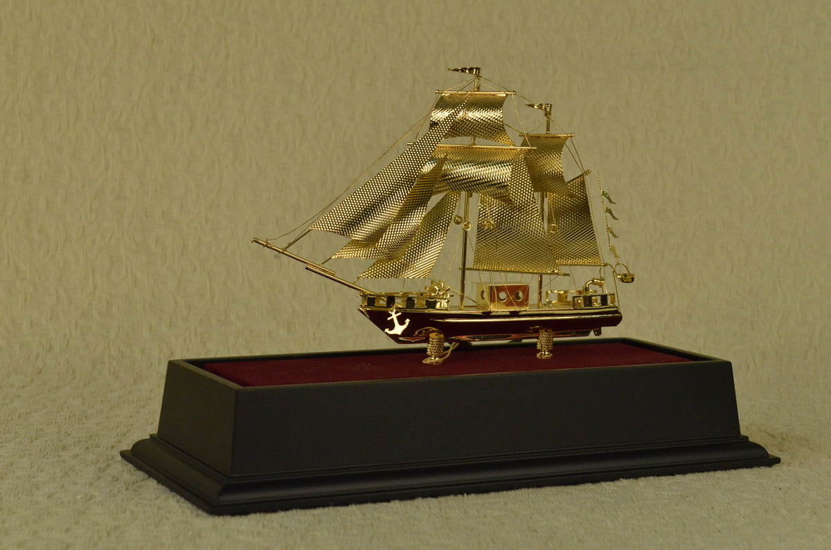 CLEARANCE SALE 24K Gold Pirate Sailing Collector Edition Bronze Figurine