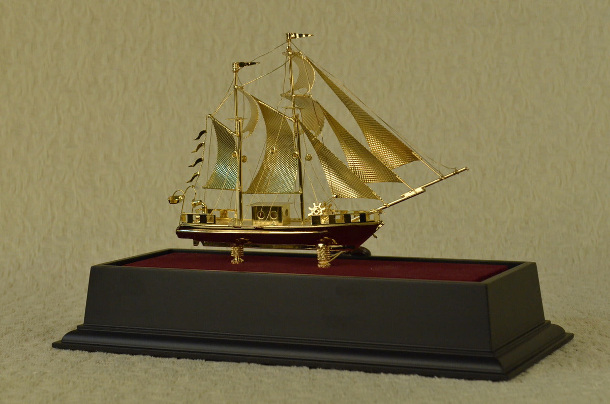 CLEARANCE SALE 24K Gold Pirate Sailing Collector Edition Bronze Figurine