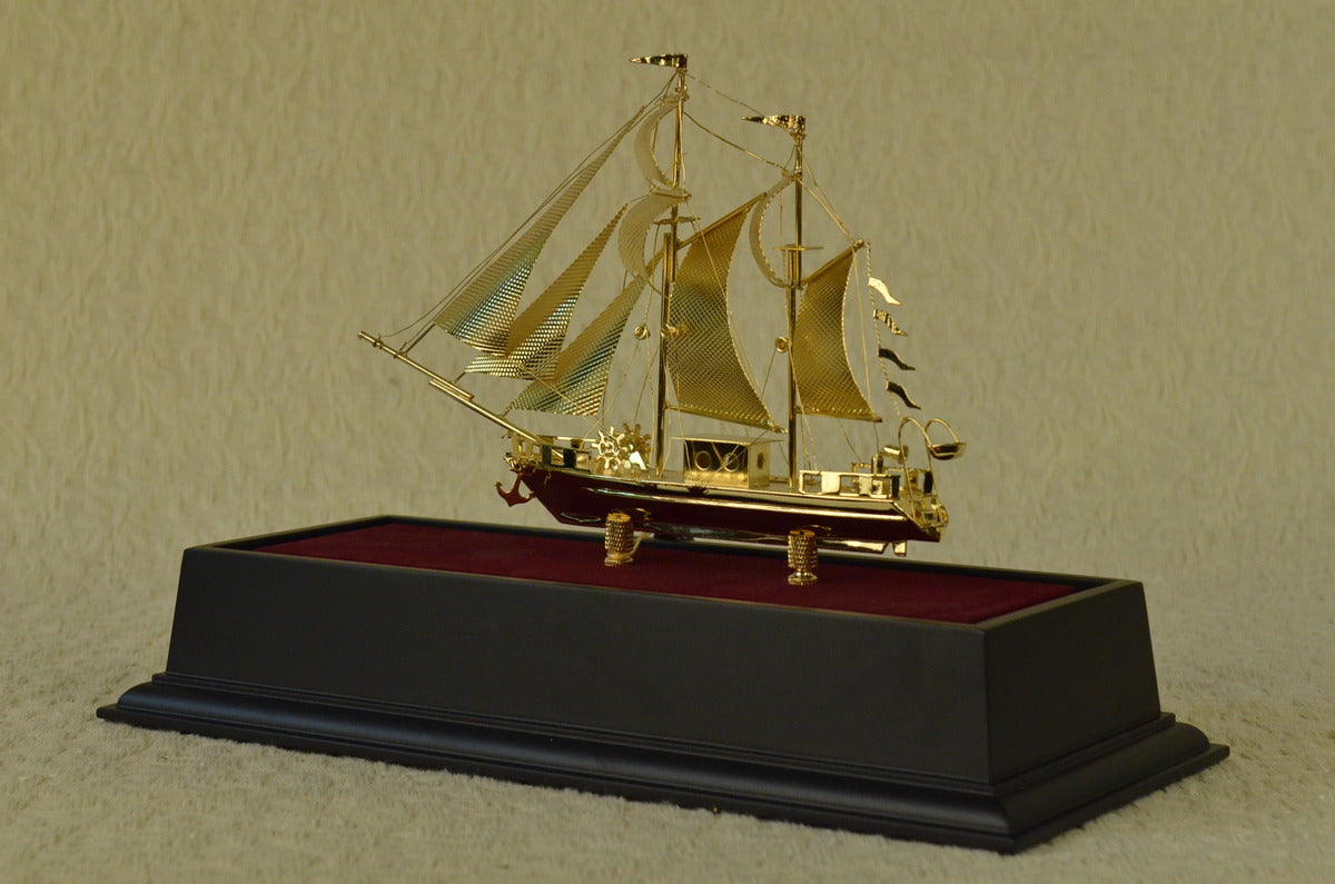 CLEARANCE SALE 24K Gold Pirate Sailing Collector Edition Bronze Figurine