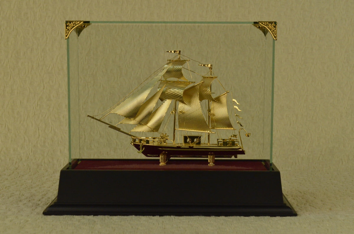 CLEARANCE SALE 24K Gold Pirate Sailing Collector Edition Bronze Figurine