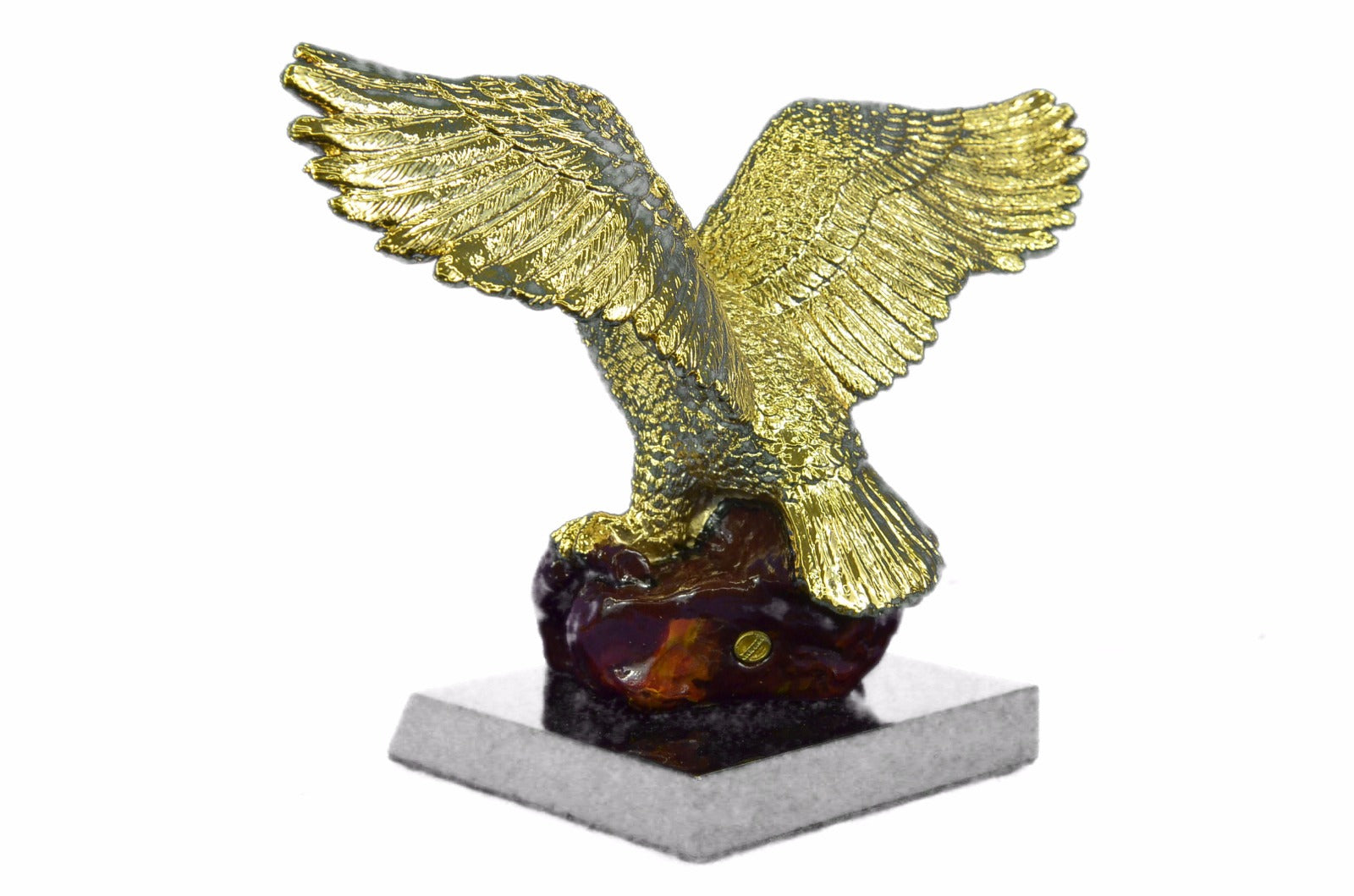 24K Gold Covered Real Bronze with Ruby and Cubic Zirconi Sculpture Statue Figure