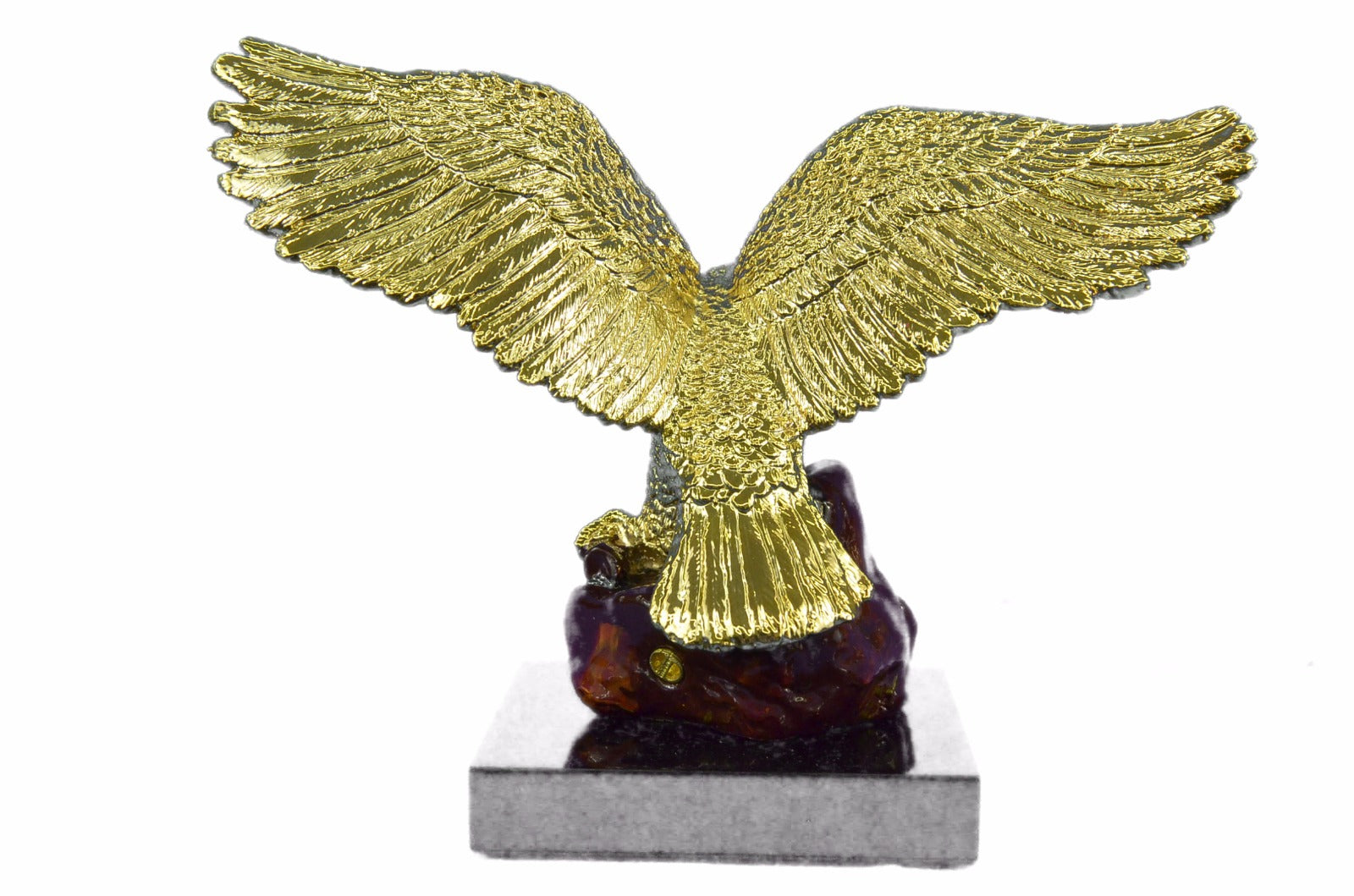 24K Gold Covered Real Bronze with Ruby and Cubic Zirconi Sculpture Statue Figure