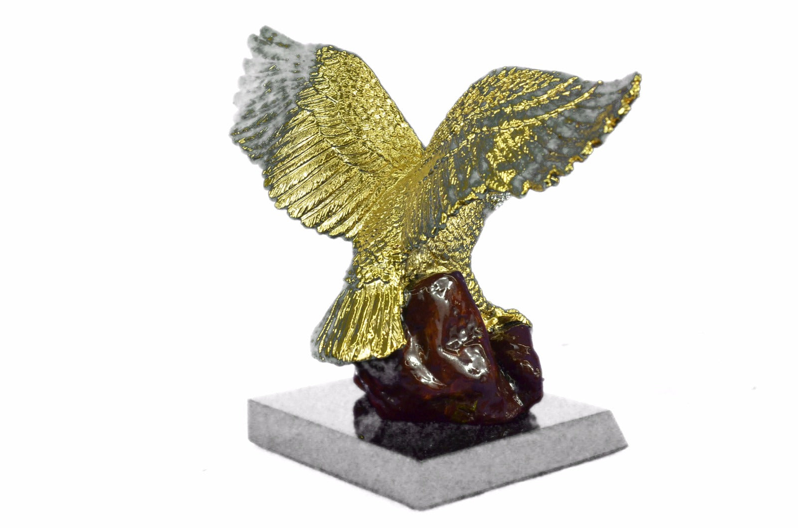 24K Gold Covered Real Bronze with Ruby and Cubic Zirconi Sculpture Statue Figure