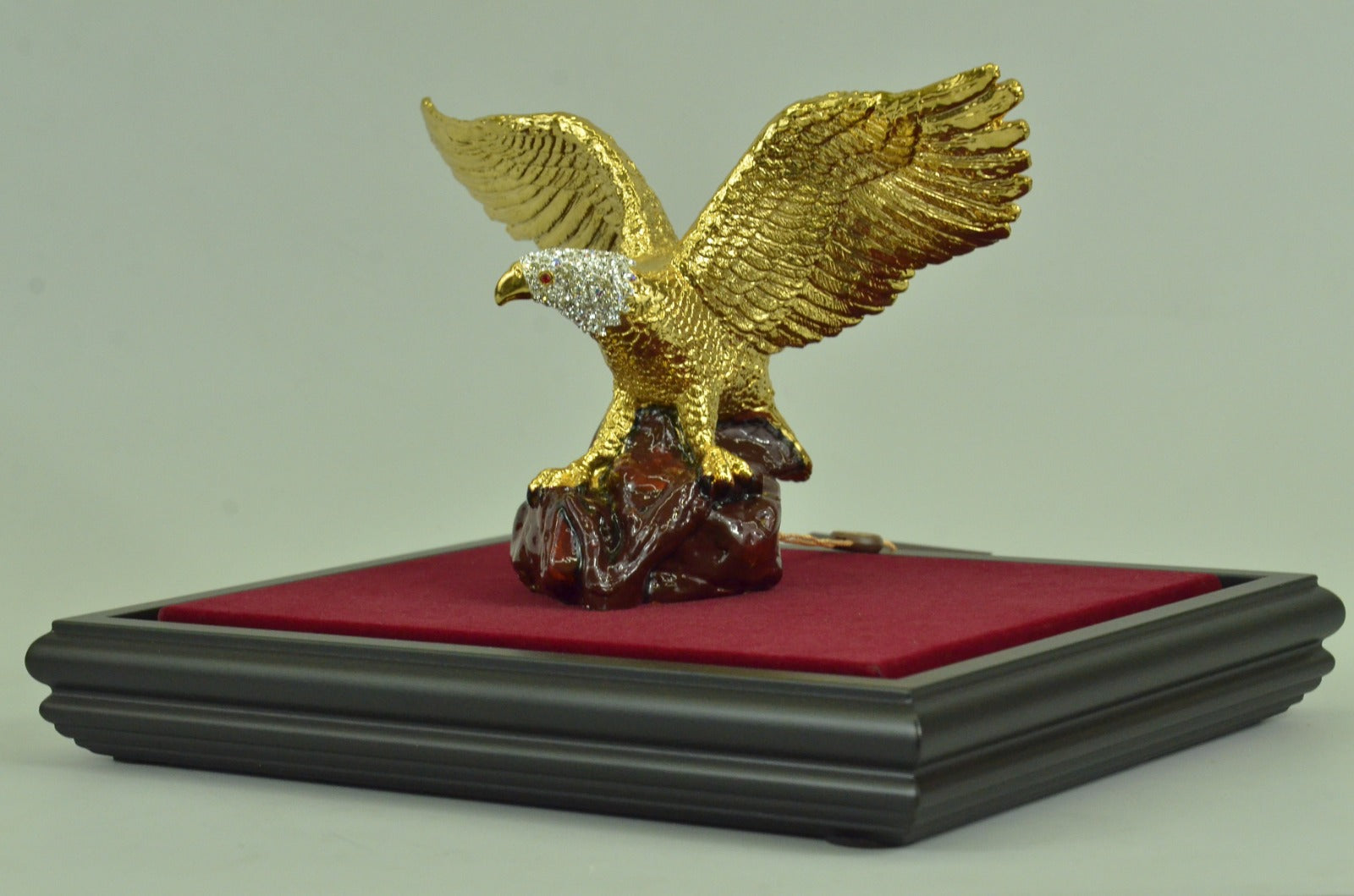 24Kt Gold Plated Eagle Statue/Figurine 10" Tall Hampshire Mixed Materials Bronze