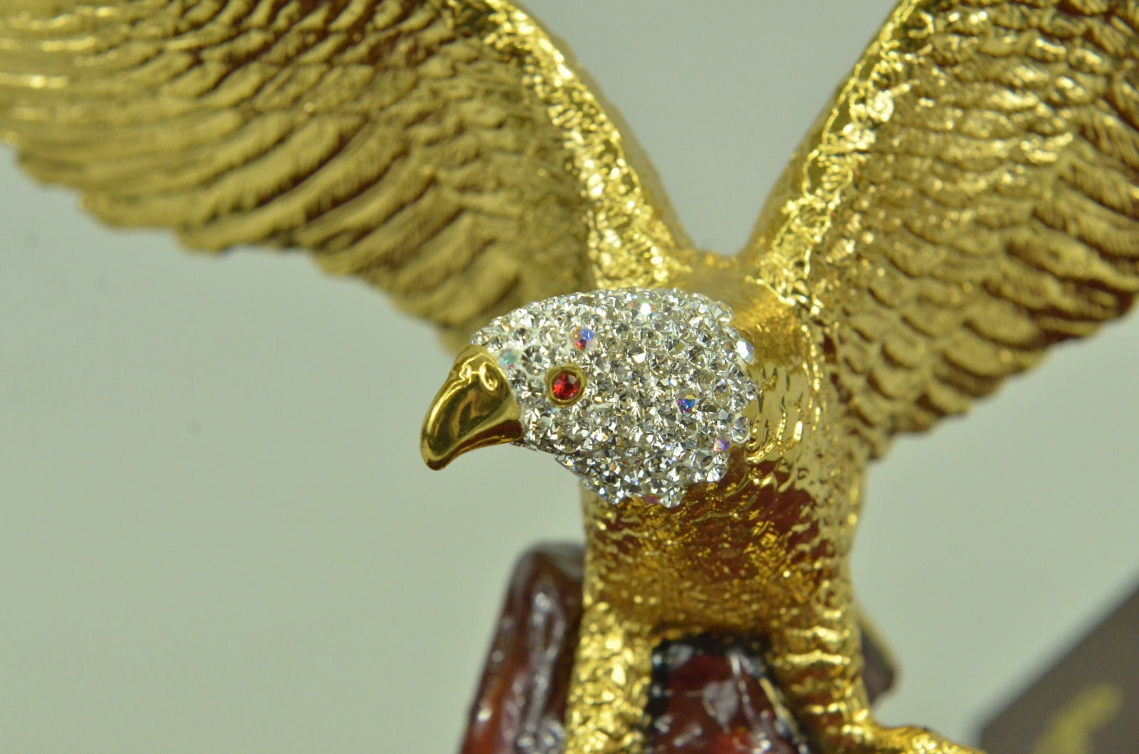 24Kt Gold Plated Eagle Statue/Figurine 10" Tall Hampshire Mixed Materials Bronze