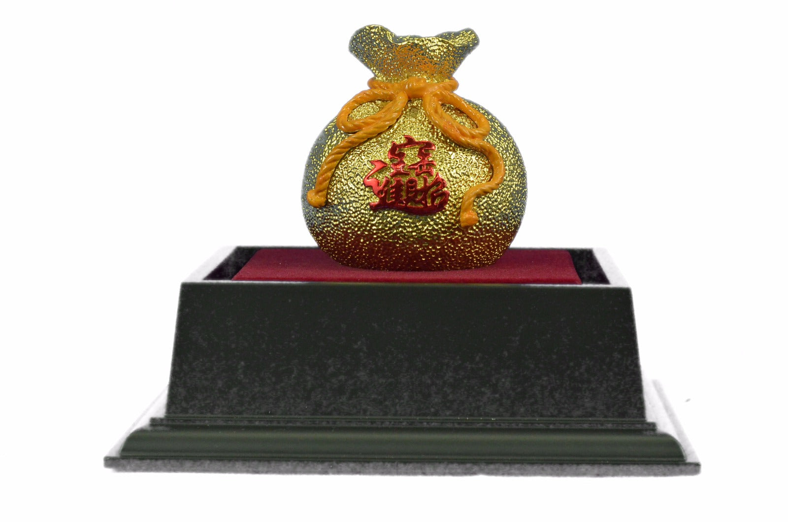 Collectible Great Gift Idea Money Bag 24K Gold Bronze Sculpture Figurine Hotcast