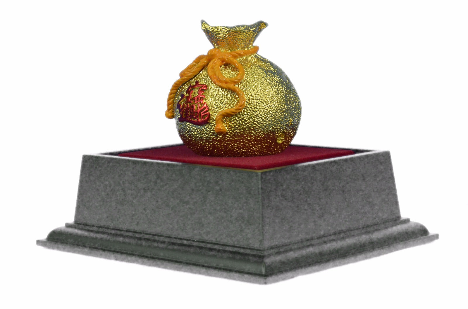 Collectible Great Gift Idea Money Bag 24K Gold Bronze Sculpture Figurine Hotcast