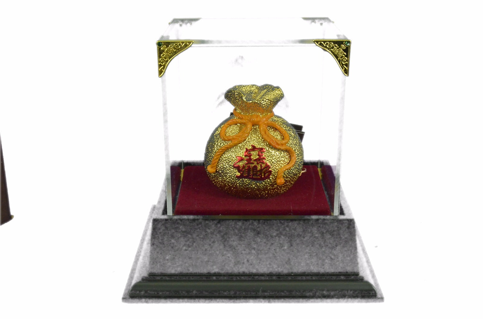 Collectible Great Gift Idea Money Bag 24K Gold Bronze Sculpture Figurine Hotcast