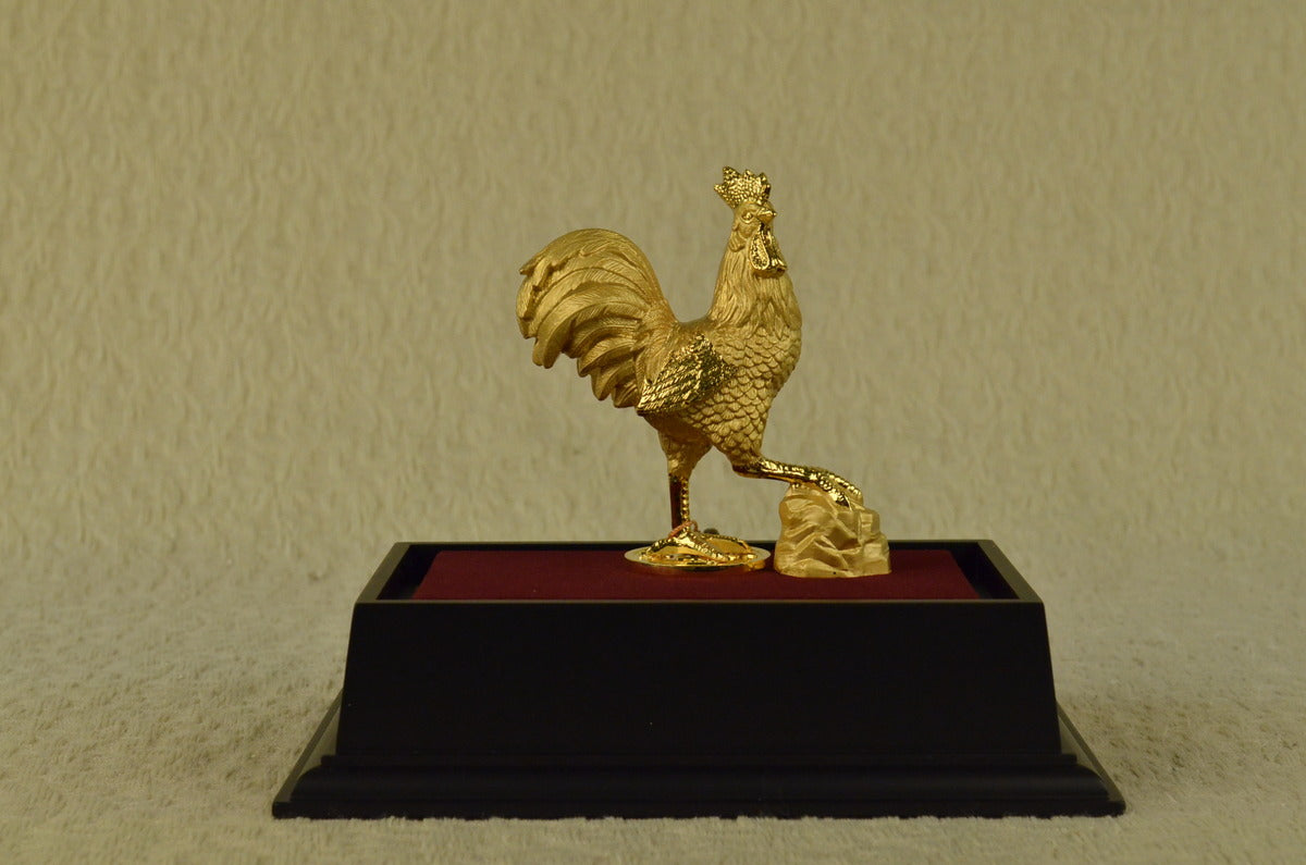 Chinese Bronze Wealth Fengshui Zodiac Year Rooster Cock Statue Sculpture Gift