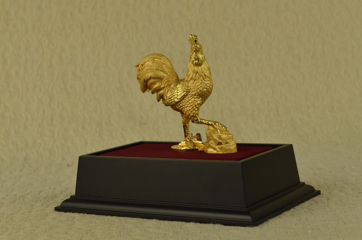Chinese Bronze Wealth Fengshui Zodiac Year Rooster Cock Statue Sculpture Gift
