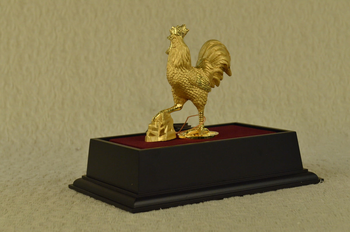 Chinese Bronze Wealth Fengshui Zodiac Year Rooster Cock Statue Sculpture Gift