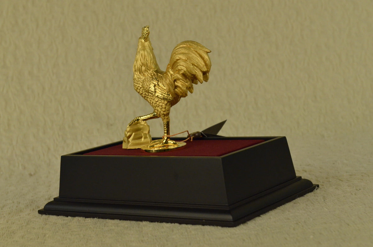 Chinese Bronze Wealth Fengshui Zodiac Year Rooster Cock Statue Sculpture Gift
