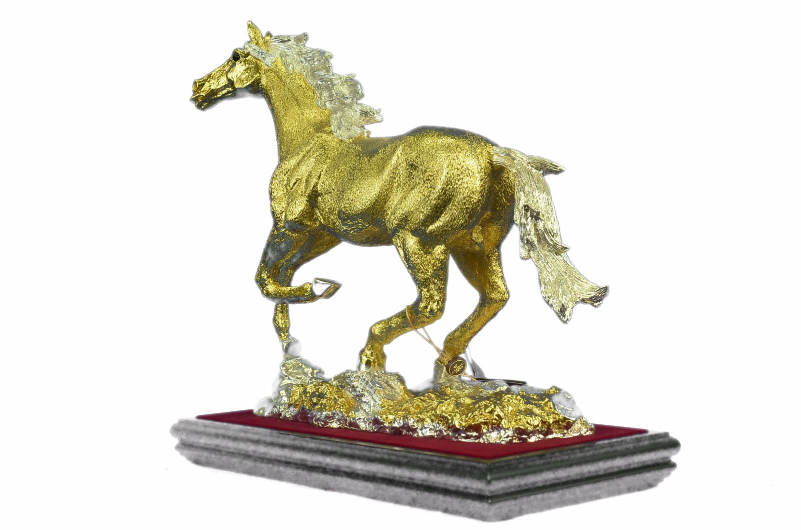 24K Gold Classic Arabian Horse Triple Crown Derby Winner Bronze Statue Figurine