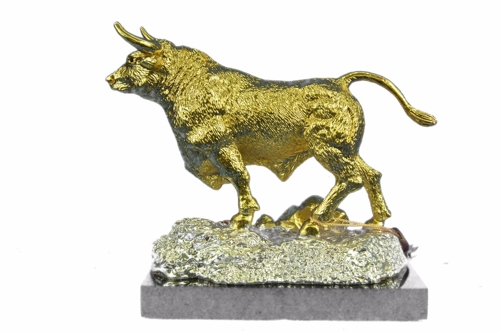 Classical Bronze Bullfight Corrida Oxen Bull Animals Statue 24K Gold Silver