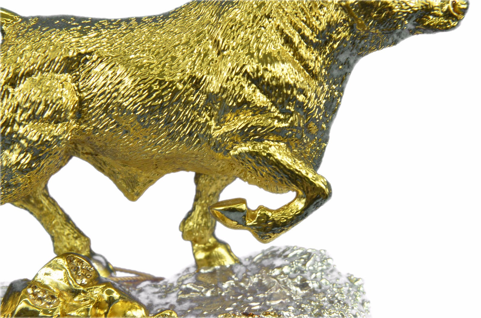 Classical Bronze Bullfight Corrida Oxen Bull Animals Statue 24K Gold Silver