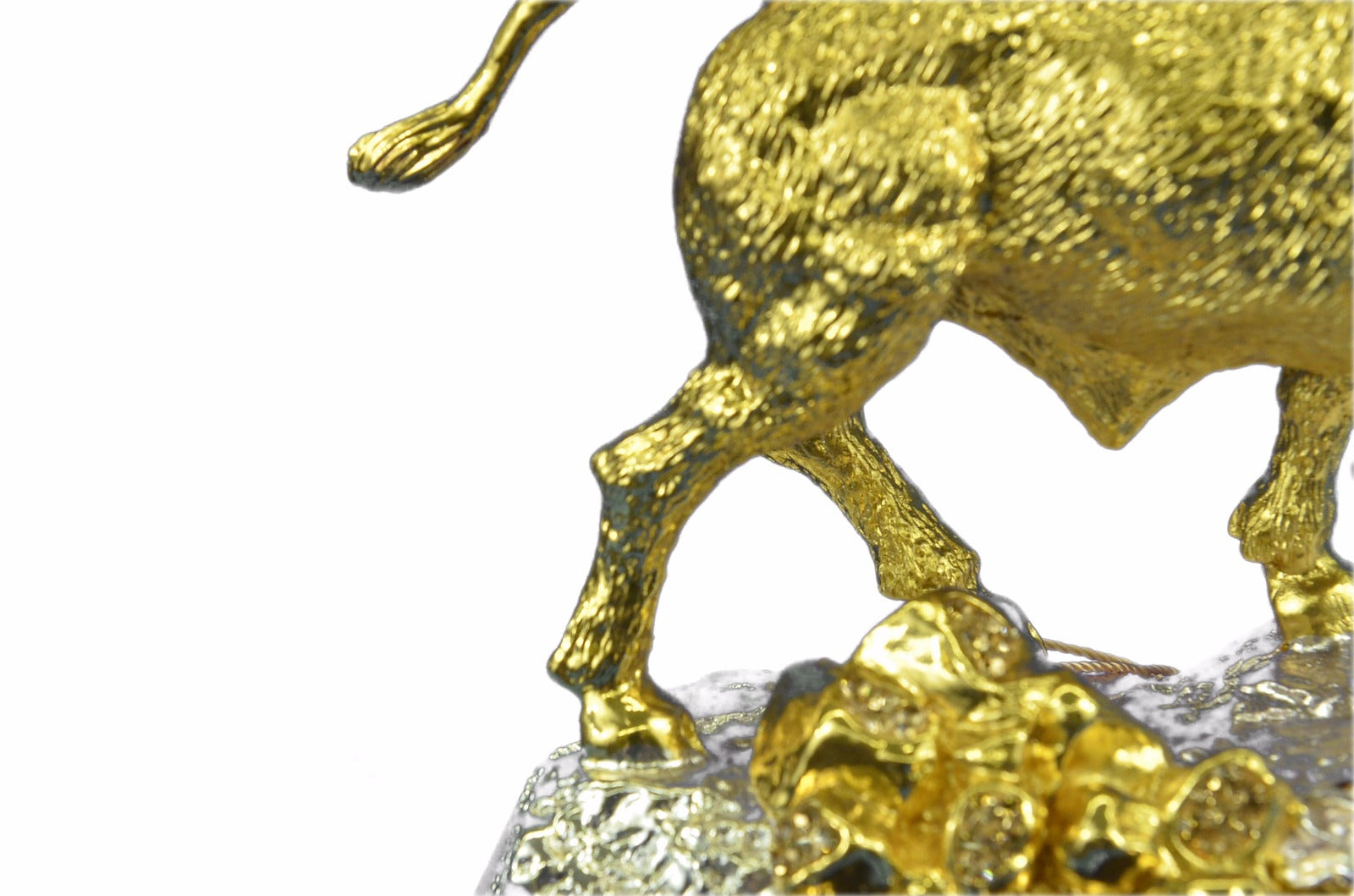 Classical Bronze Bullfight Corrida Oxen Bull Animals Statue 24K Gold Silver